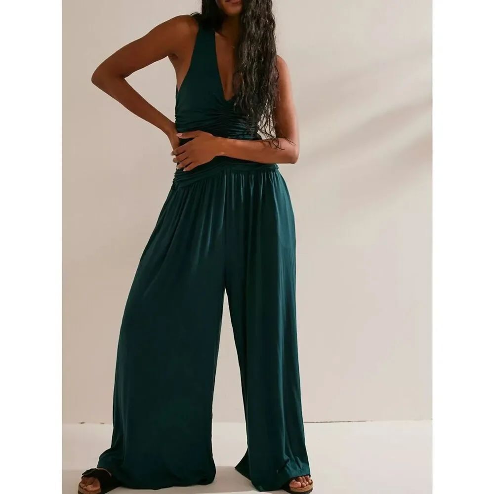 Free People BLACK Kit Open-Back One-Piece XS